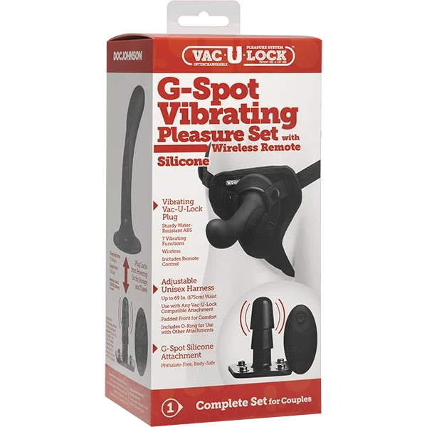 VAC-U-LOCK - G-SPOT VIBRATING PLEASURE SET - SILICONE - BLACK