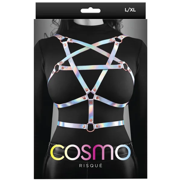 Cosmo Risqué Chest Harness Large / X-Large - Rainbow