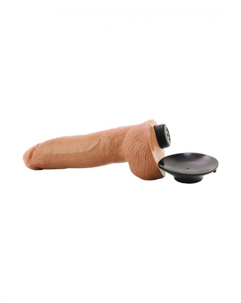 King Cock  9 Inch Vibrating Dildo With Balls - Tan
