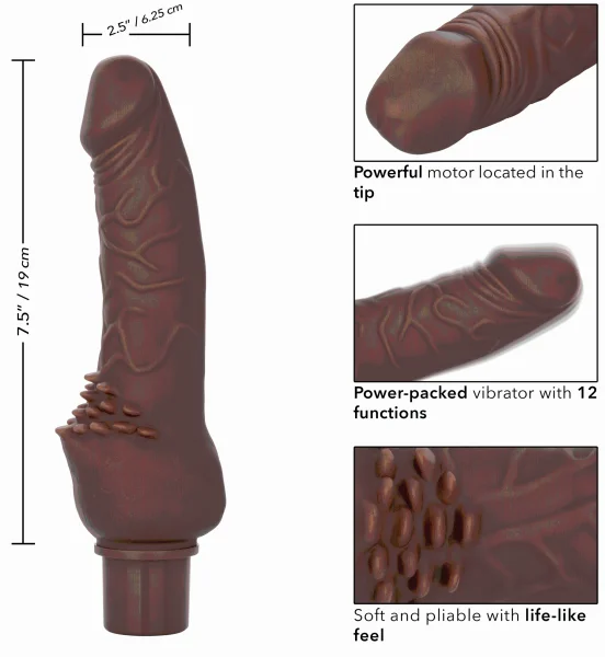 Rechargeable Power Stud Cliterrific - Brown