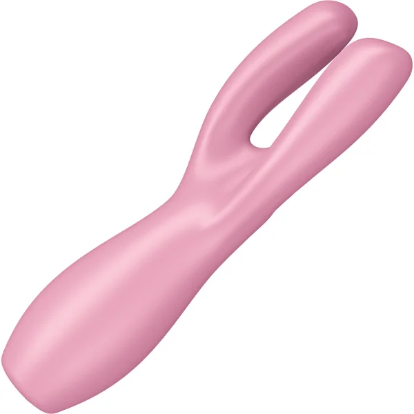 Satisfyer Threesome 3 Rechargeable Waterproof 12-Function Dual Stimulation Vibrator - Pink