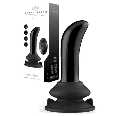 Shots Prickly 4 33 Handblown Glass Vibrating Anal Plug With Suction Cup and Remote Control