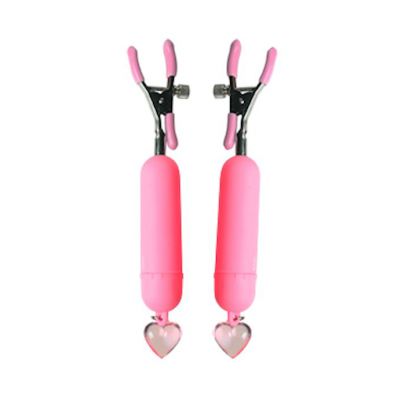 Pink Crush Vibrating Nipple Clamps Pink