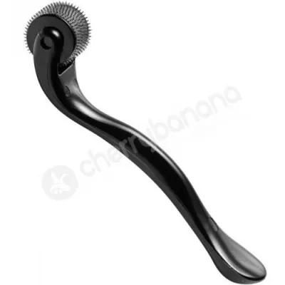 Master Series Prick 9 Row Spiked Pinwheel Metal Black Wartenberg Wheel