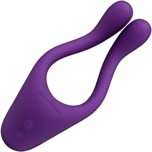 Tryst Multi Erogenous Zone Silicone Vibrator and Cock Ring- Purple