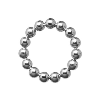 2 Inch Stainless Steel Beaded Cock Ring Silver 2 Inch