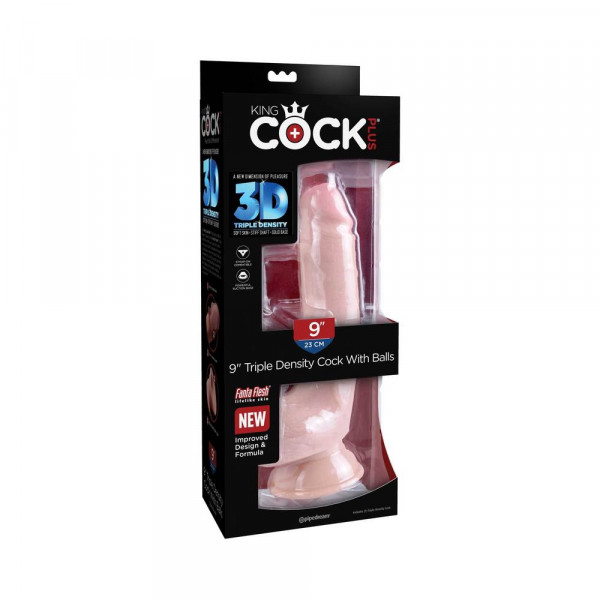 King Cock Triple Density 9 inches Cock, Balls Beige