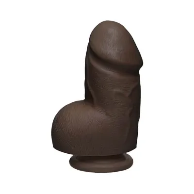 Doc Johnson Ultraskyn 6 Inch Fat Dildo With Balls Brown 6 Inch