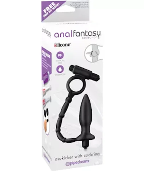 Anal Fantasy Collection Ass-kicker With Cockring - Black - 10.7 Inch — image 6 of 8