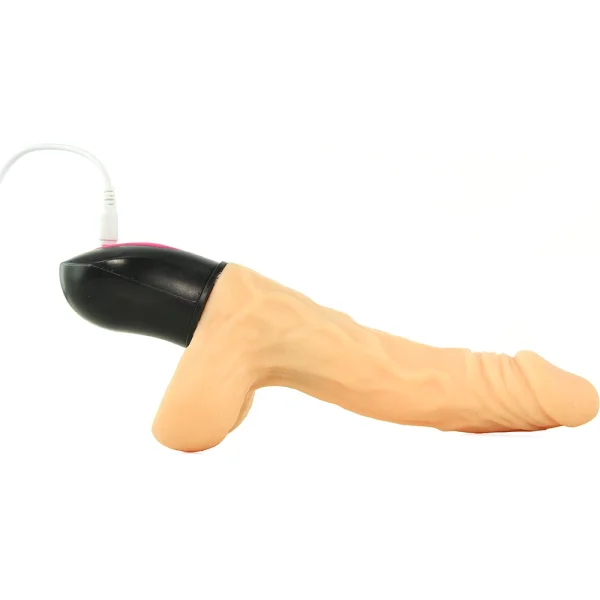 Realistic Warming 6.5 inch Vibrating Dildo with Balls Flesh