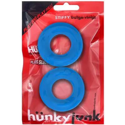 Hunky Junk Stiffy 2pc Bulge Cockrings Teal Ice