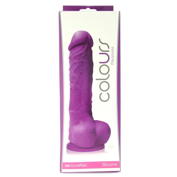 Colours Pleasures 5 Inch Purple Silicone Suction Cup Dildo