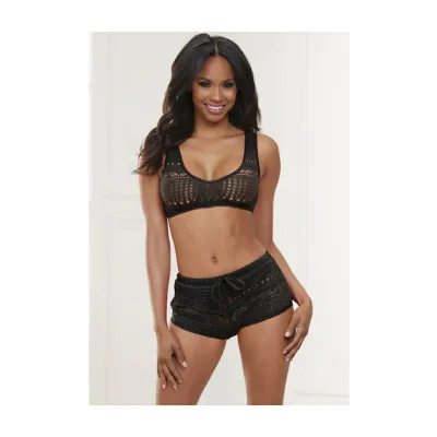Lazy Days 2 piece Bralette Set Black Small