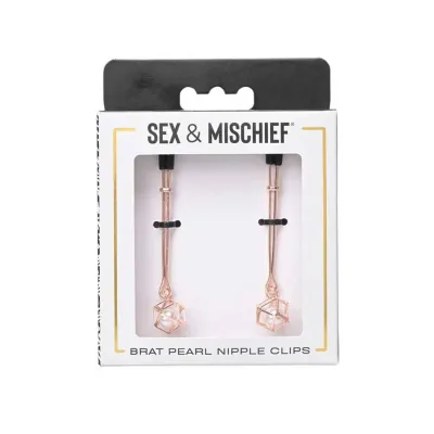 Brat Pearl Nipple Clips Rose Gold