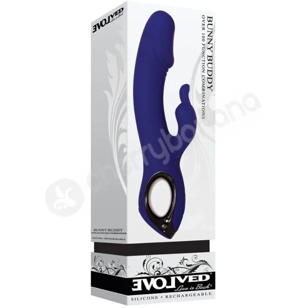Evolved Bunny Buddy Blue Large Intense Dual Stimulation Rabbit Vibrator