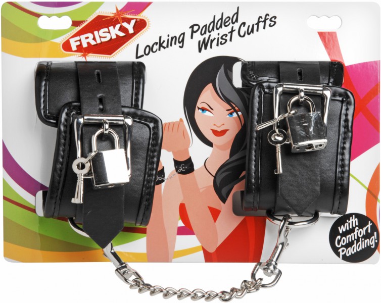 Locking Padded Wrist Cuffs with Chain