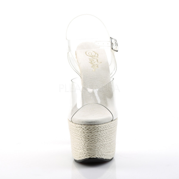 7 inches Heel, 2 3/4 Braided Espadrille PF Ankle Strap Sandal — image 6 of 8