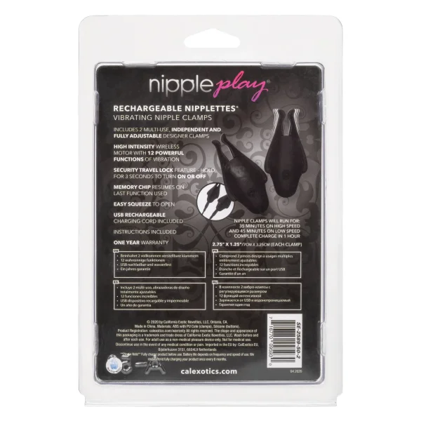 Nipple Play Rechargeable Nipplettes Black