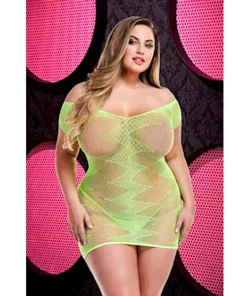 Jacquard Mini Dress - Green - Os/xl — image 2 of 2