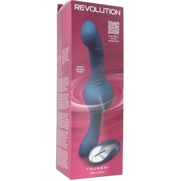 Revolution Tsunami Shaking Thrusting Silicone Dual Stimulator With Remote By NS Novelties - Teal
