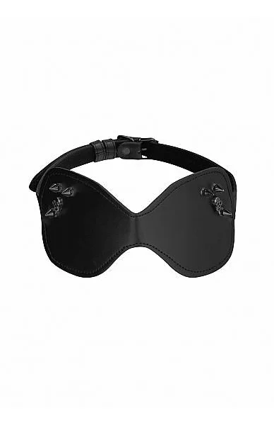 Ouch! Skulls & Bones Large Eye Mask With Skulls and Spikes Black