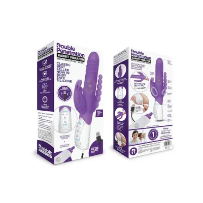 Rr Rechargeable Double Penetration Rabbit Purple