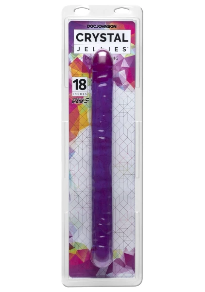 Crystal Jellies 18 Inch Double Dong - Purple
