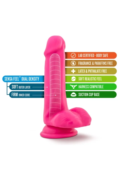 Neo - 6 Inch Dual Density Cock With Balls - Neon Green