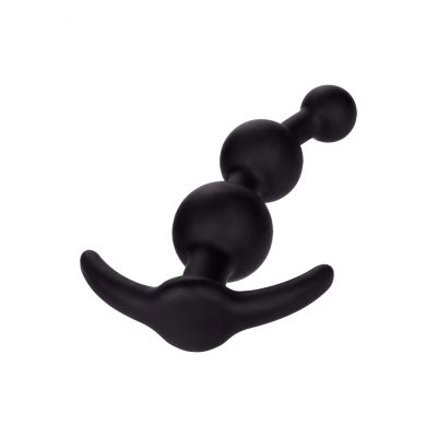 Booty Call 174 Booty Beads 8482 Black Glass Butt Plug
