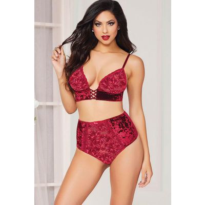 Seven Til Midnight Wine Not Bra with Strappy Panty