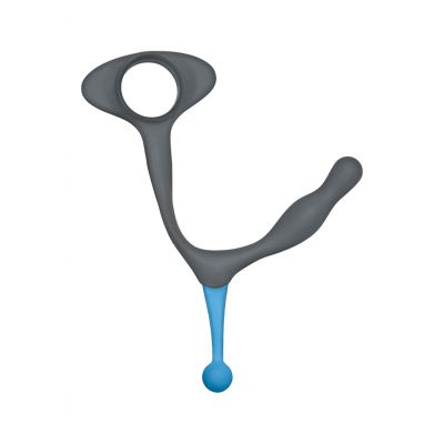 DUO C Ring P Massager Grey Steel Cock Ring