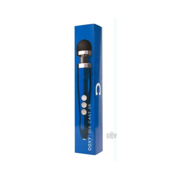 Personal Massagers: Doxy Die Cast 3r Rechargeable Compact Wand Vibrator Blue Flame