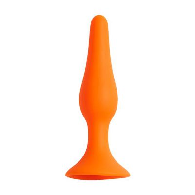 Share Satisfaction Small Silicone Butt Plug Orange Small