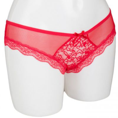 Bondara Belle Plus Size Red Crisscross Open Back Knicker