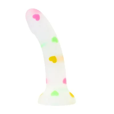 Nood Colours Love Heart Confetti Silicone Dildo