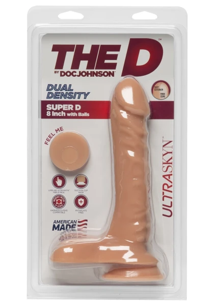 The D - Super D 8" Suction Cup Dildo by Doc Johnson - Chocolate