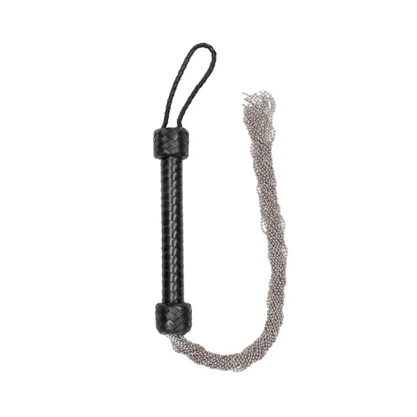 Ouch! Pain - Kid Leather With Silver Ball Chain Flogger