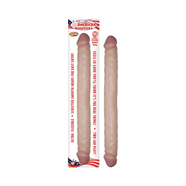 Real Skin All American Whoppers Double Dong 18" - Beige — image 4 of 6