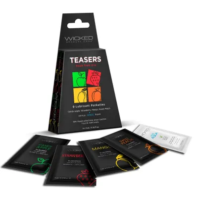 Teasers Fresh Fruit Mix 9 Lubricant Packettes 2 Each