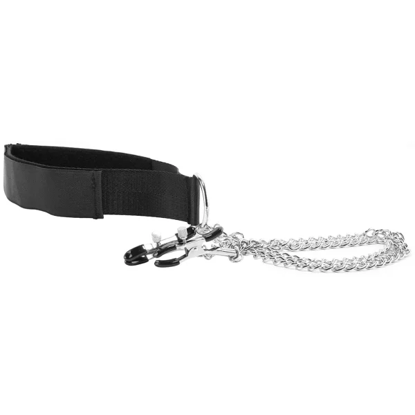 Lux Fetish Collar And Nipple Clips