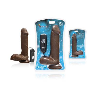7 inches Cock Balls Vibrating Egg Suction Cup Brown