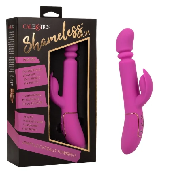 Shameless Slim Player Powerful Silicone Waterproof Rechargeable Rabbit Thruster By CalExotics — image 8 of 14