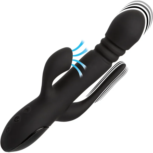 III Triple Euphoria Silicone Triple Stimulation Thrusting Vibrator With Clitoral Suction By CalExotics
