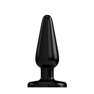 Bottom Line Buttplug Rubber Black 6 In Model 1