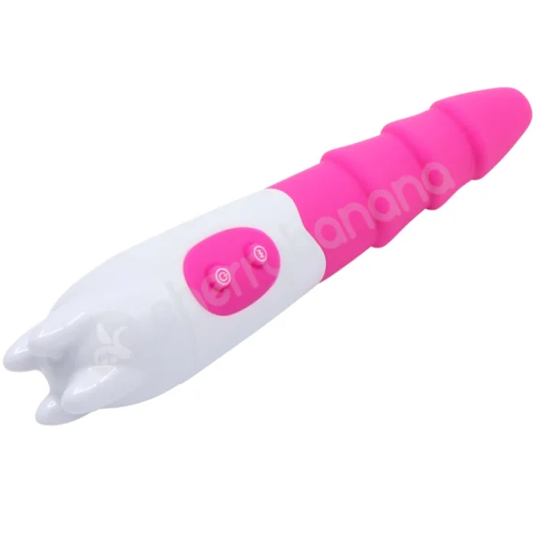 Cherry Banana Pink 10 Speed Ribbed Pleasure Vibrator