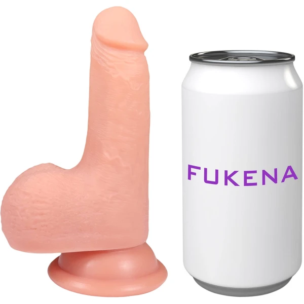 The Policeman 3.75 Inch Silicone Realistic Dildo With Balls & Suction Cup Base By Fukena - Vanilla