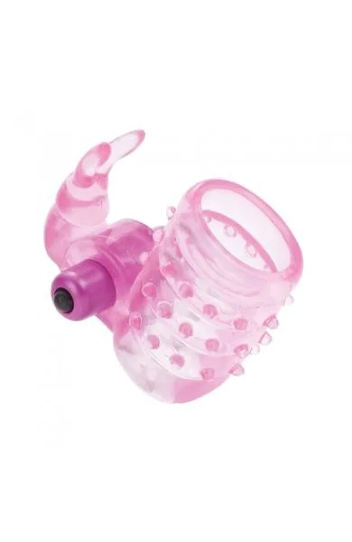 Basic Essentials Stretchy Bunny Enhancer Vibrating Pink