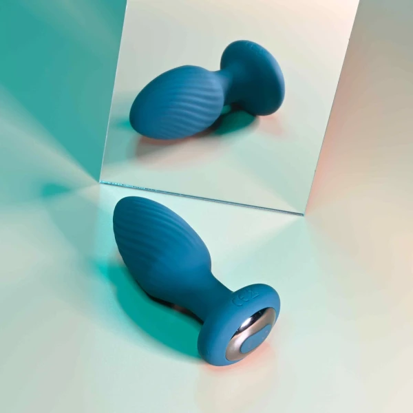 Playboy Pleasure Spinning Tail Teaser Silicone Rotating Vibrating Butt Plug With Remote - Evergreen