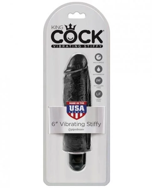 King Cock 6 inches Vibrating Stiffy Black
