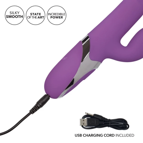 Enchanted Kisser Silicone Rechargeable Thrusting Rotating Dual Stimulation Vibrator by CalExotics